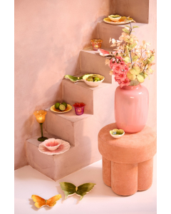 Flowaly Green Yellow Tealight On Base (22.5 cm)