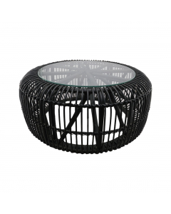 Black Glass Round Table (85 cm)