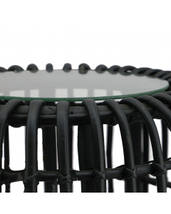 Black Glass Round Table (85 cm)