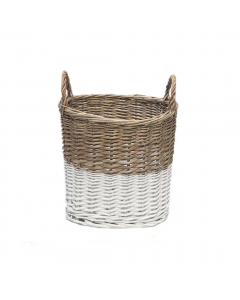 White Cylinder Basket (34 cm)