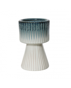 Shiny Blue Stoneware Planter (19.5 cm)