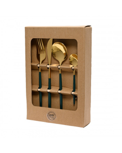 Brushed Green Gold Cutlery Set (25 cm)
