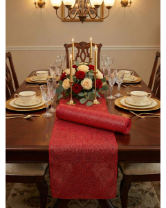 Red Moonshine Runner With Ribbon (45 cm x 150 cm)