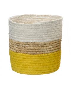 Yellow Round Paper Rope Planter (18 cm)