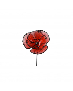 Glass Poppy Garden Stick (91 cm)
