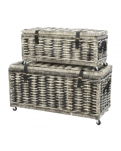 Rattan trunk grey washed L90cm