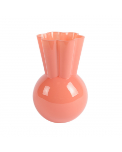 Pink Milky Finish Glass Vase (21 cm)