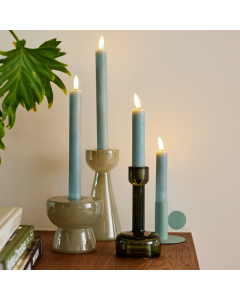 Milky Light Green Glass Candle Holder (9 cm)