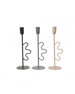 Iron Candle Holder Assorted Colours (24.5 cm)