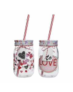 Gl jar red h13.7cm each at