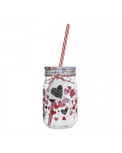 Gl jar red h13.7cm each at