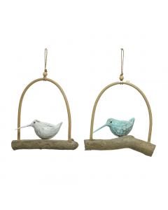 wooden hanger w bird h26cm each at