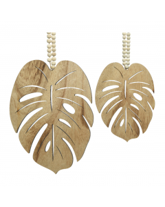 Monstera With Bead Hanger Set Of 2