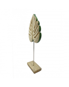 Monstera Wood Leaf On Stand (48 cm)