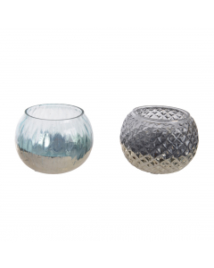 Glass Tealight 2 Colors (10 cm)