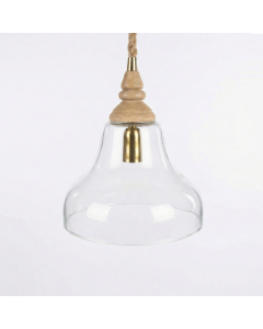 Clear Glass Natural Pendant Light (Wide)