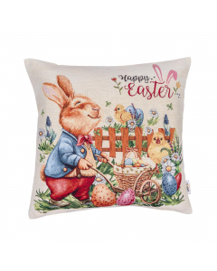 Bunny Fence Painting Cushion Cover (45cm)