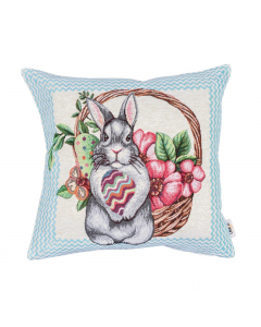 Grey Bunny Basket Cushion Cover (45cm)