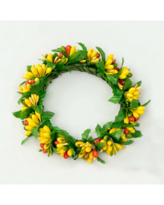 Berry Candle Ring Large Yellow Green
