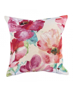 Crimson Bloom Decorative Throw Pillow Cover (45 x 45 cm)