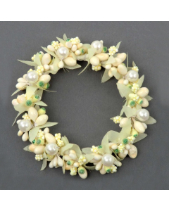 Berry Bead Candle Ring Large Cream