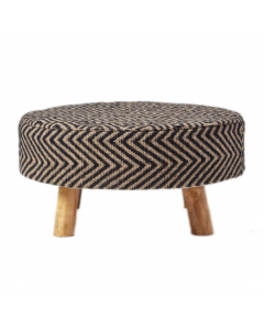 Black Fabric Poof (58 cm)