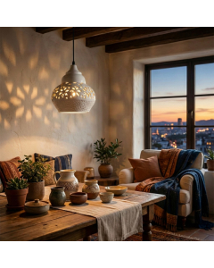 White Metal Ceiling Light (28 cm)