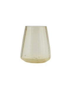 Amber Glass Candle Holder (14 cm)