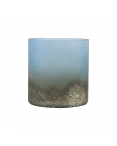 Blue Glass Candle Holder (12 cm)