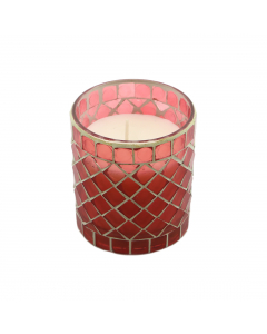 Pink Glass Candle (10 cm)