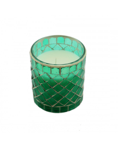 Turquoise Glass Candle (10 cm)