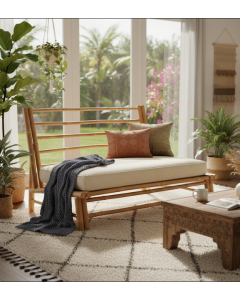 Brown Tropical Bamboo Bench (120 cm)