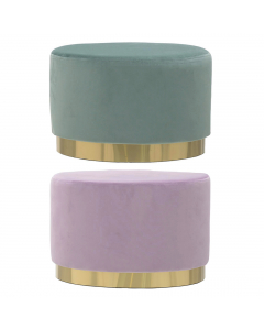 Purple Velvet Oval Stool (60 cm)